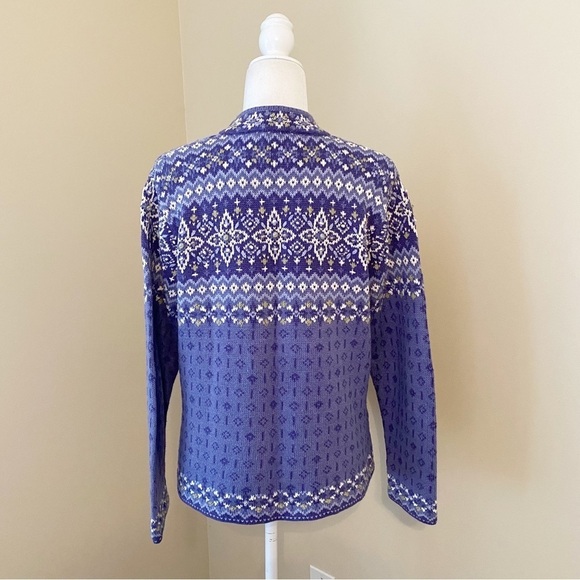 Nomadic Traders Zip Front Blue and White Cardigan -Large - Picture 4 of 11